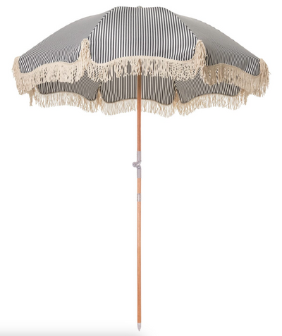 Lauren's Navy Stripe Premium Beach Umbrella