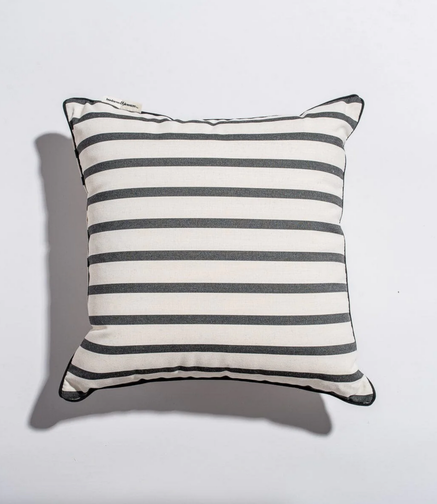 Monaco Black Stripe Outdoor Pillow | 18x18