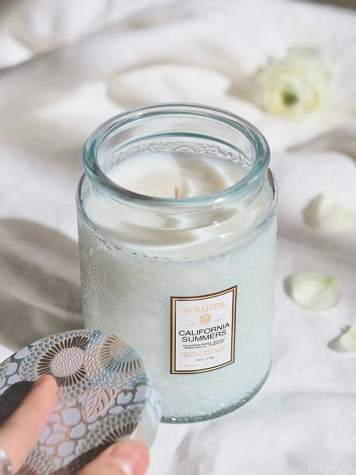 California Summers Embossed Glass Jar Candle | Large