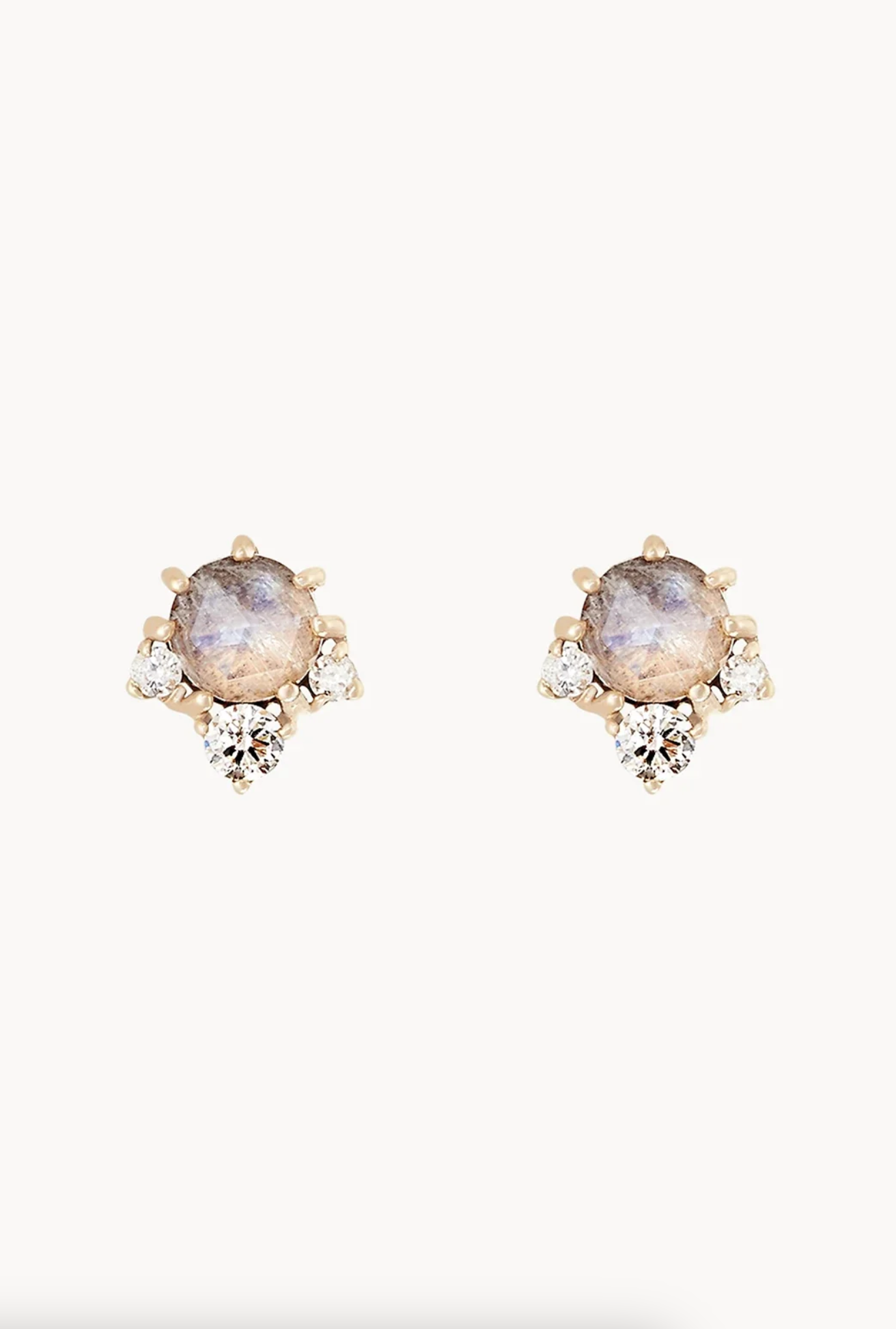 Full Moon Glow Diamond Moonstone Earrings