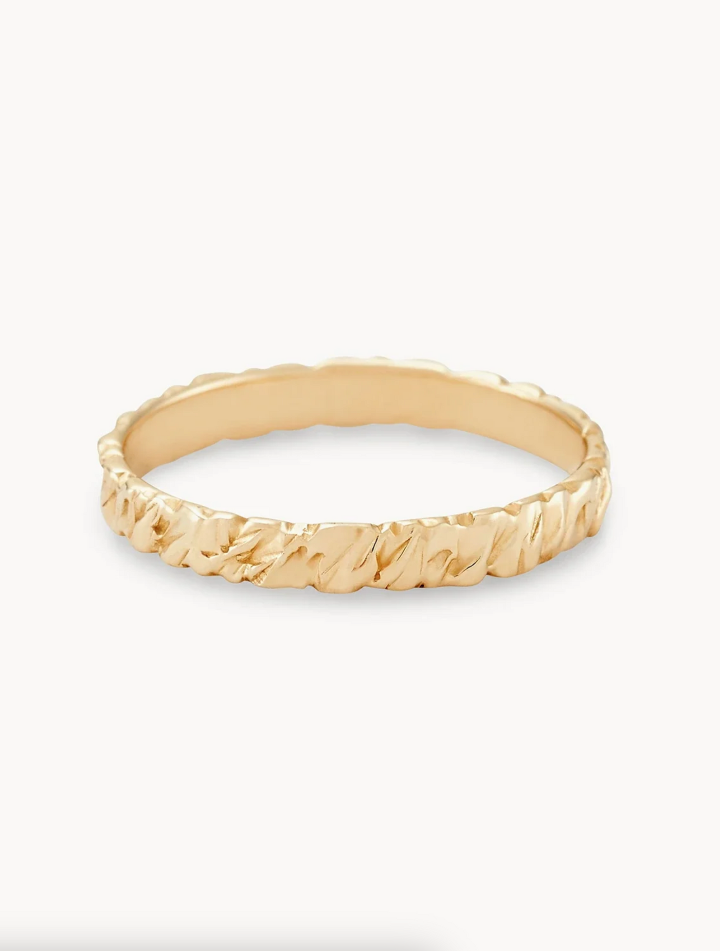 Tree Bark Stability Ring | 14K Gold