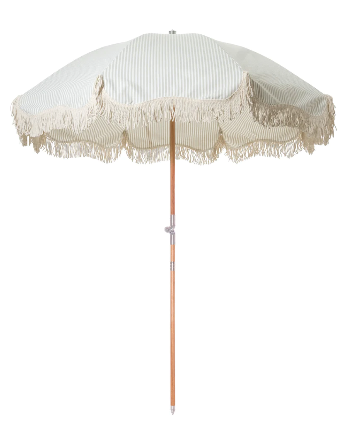 Lauren's Sage Stripe Beach Umbrella
