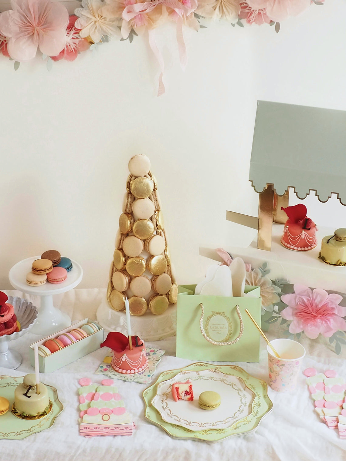 Ladurée Paris Macaron Cart Centrepiece