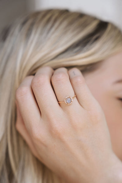 Rosie Labradorite Ring | 14K Rose Gold