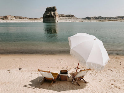 The Holiday Beach Umbrella Antique White - The Cross Decor & Design