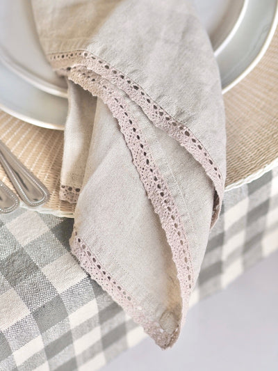 Eliza Lace Linen Napkin - The Cross Decor & Design