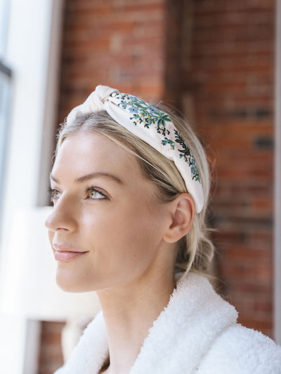 Lottie Cream Embroidered Headband