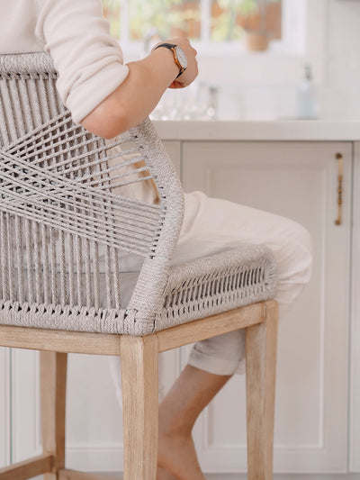 Lily Grey Loom Bar & Counter Stool - The Cross Decor & Design