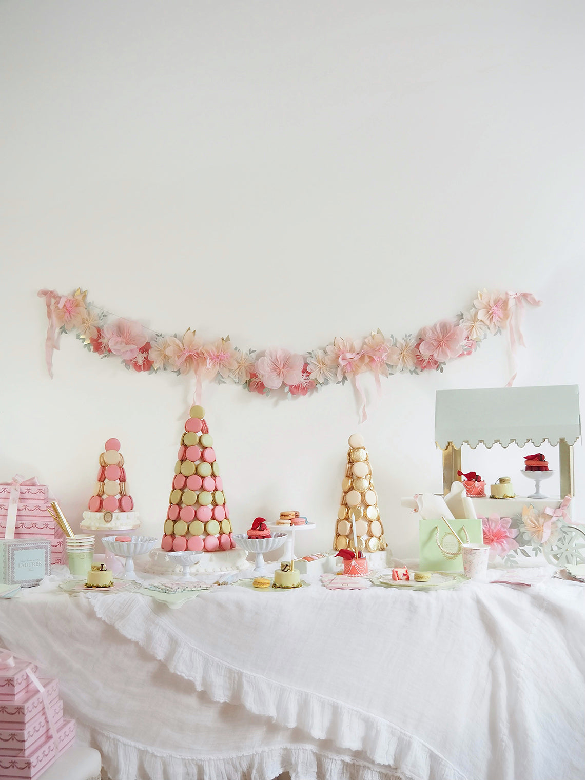 Ladurée Paris Macaron Cart Centrepiece