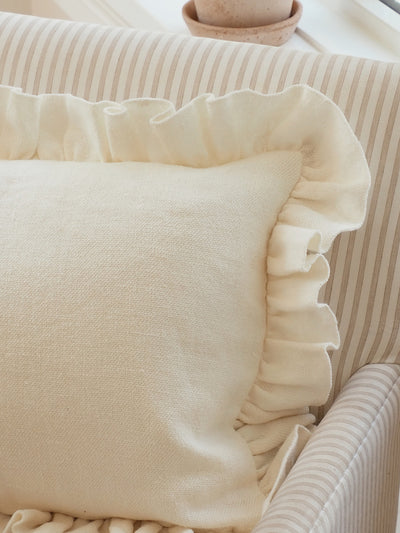 Anika Cream Ruffle Pillow | 14x20