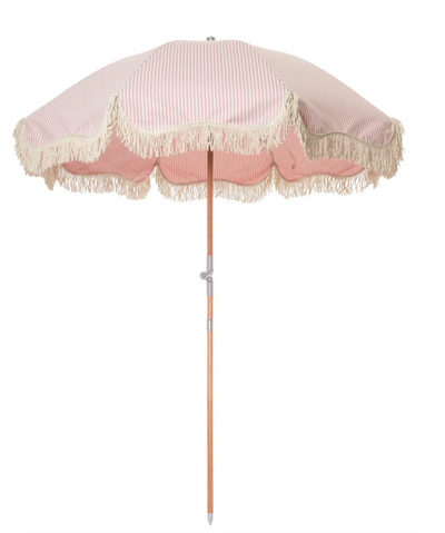 Lauren's Pink Stripe Premium Beach Umbrella - The Cross Decor & Design