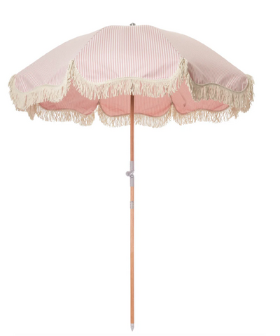 Lauren's Pink Stripe Premium Beach Umbrella