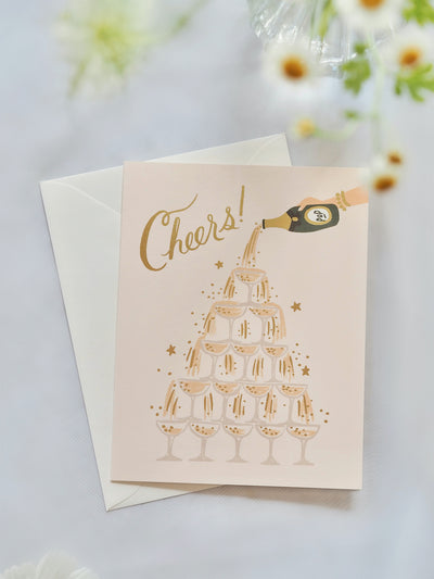 Champagne Tower Cheers Card - The Cross Decor & Design
