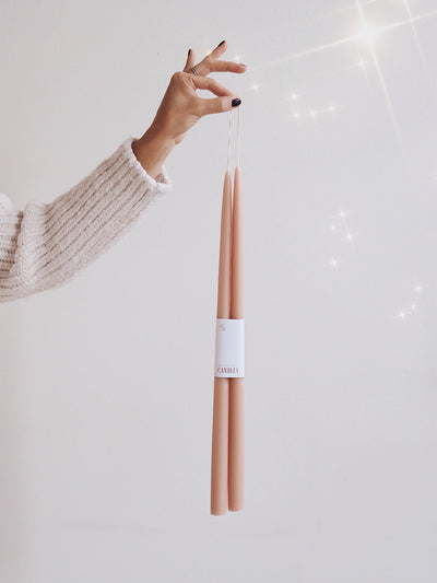 Classic Blush Taper Candle Set | 18" - The Cross Decor & Design