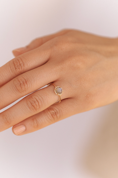 Rosie Labradorite Ring | 14K Rose Gold - The Cross Decor & Design