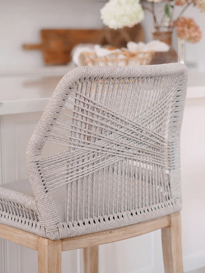Lily Grey Loom Bar & Counter Stool - The Cross Decor & Design