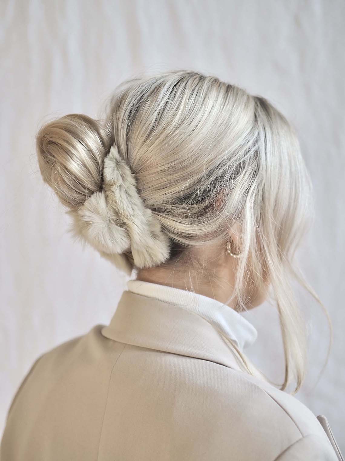 Fluffy Beige Hair Clip - The Cross Decor & Design