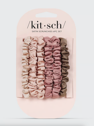 Petite Satin Scrunchies 6pc | Terracotta - The Cross Decor & Design