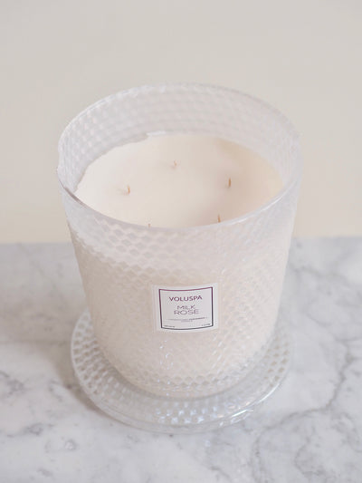 Milk Rose 5 Wick Hearth Candle - The Cross Decor & Design