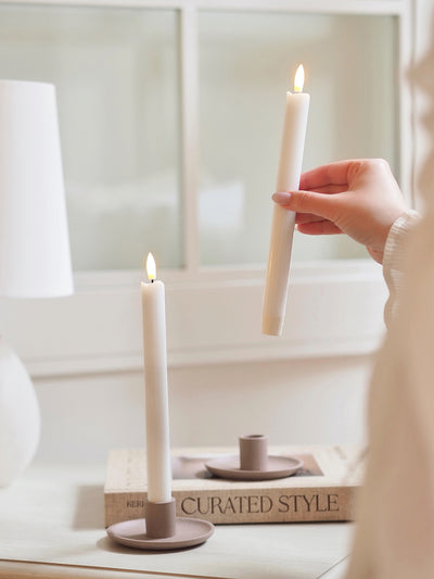 Battery Operated Taper Candle Set of 2