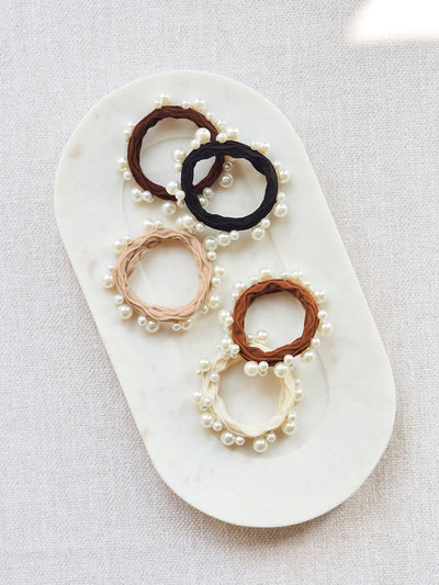 Coastal Pearl Hair Tie | Set of 5