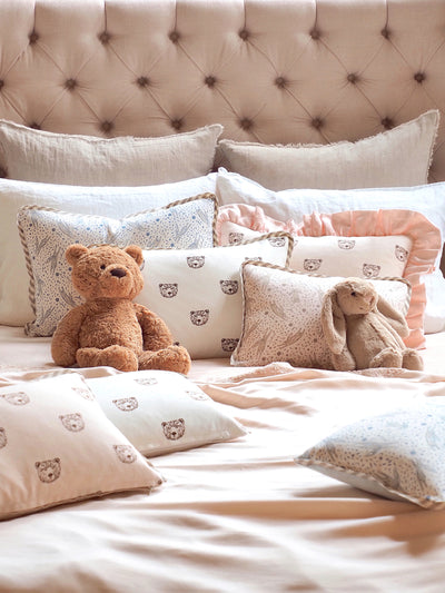 Leaping Rabbits Blue Pillow - The Cross Decor & Design