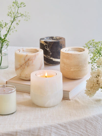 White Onyx Refillable Vessel