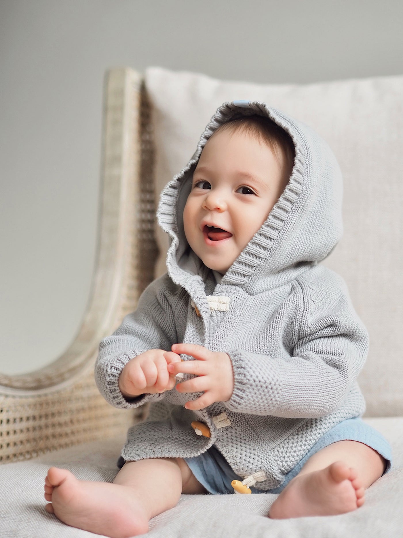 Grey Knit Hoodie