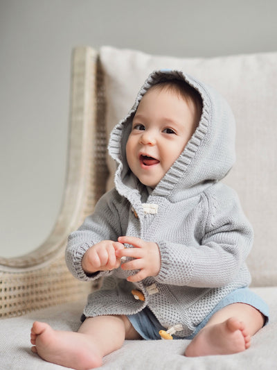Grey Knit Hoodie