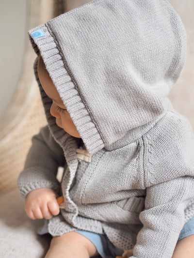 Grey Knit Hoodie