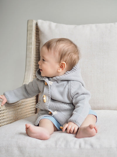 Grey Knit Hoodie