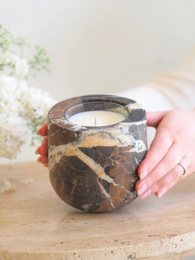 Portoro Marble Refillable Vessel - The Cross Decor & Design