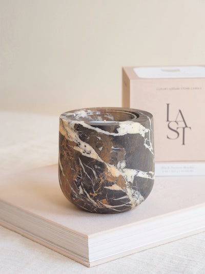 Portoro Marble Refillable Vessel - The Cross Decor & Design