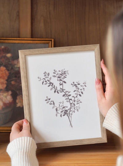 Botanical Sketch Framed Canvas Print | 11x14 - The Cross Decor & Design