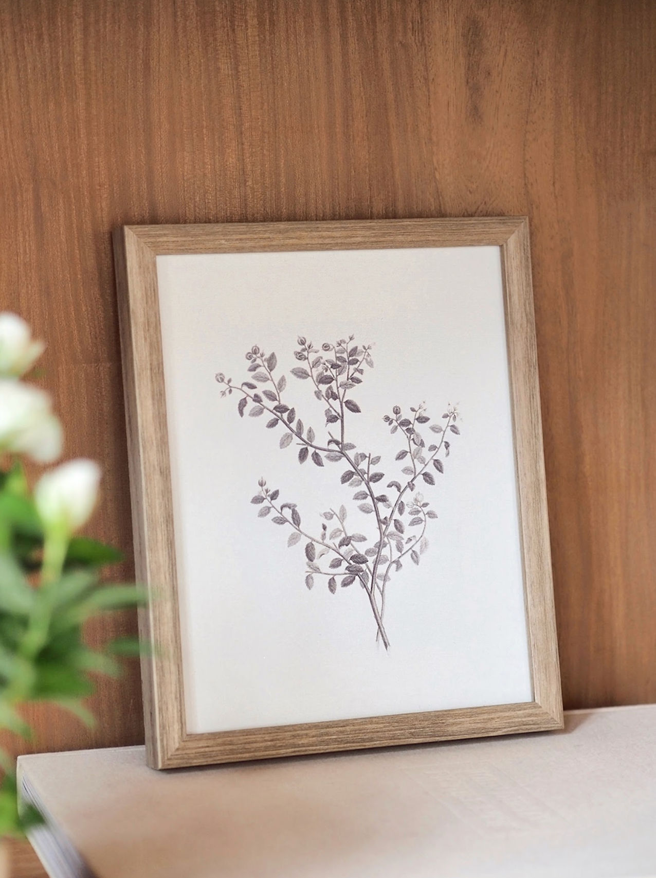 Botanical Sketch Framed Canvas Print | 11x14 - The Cross Decor & Design