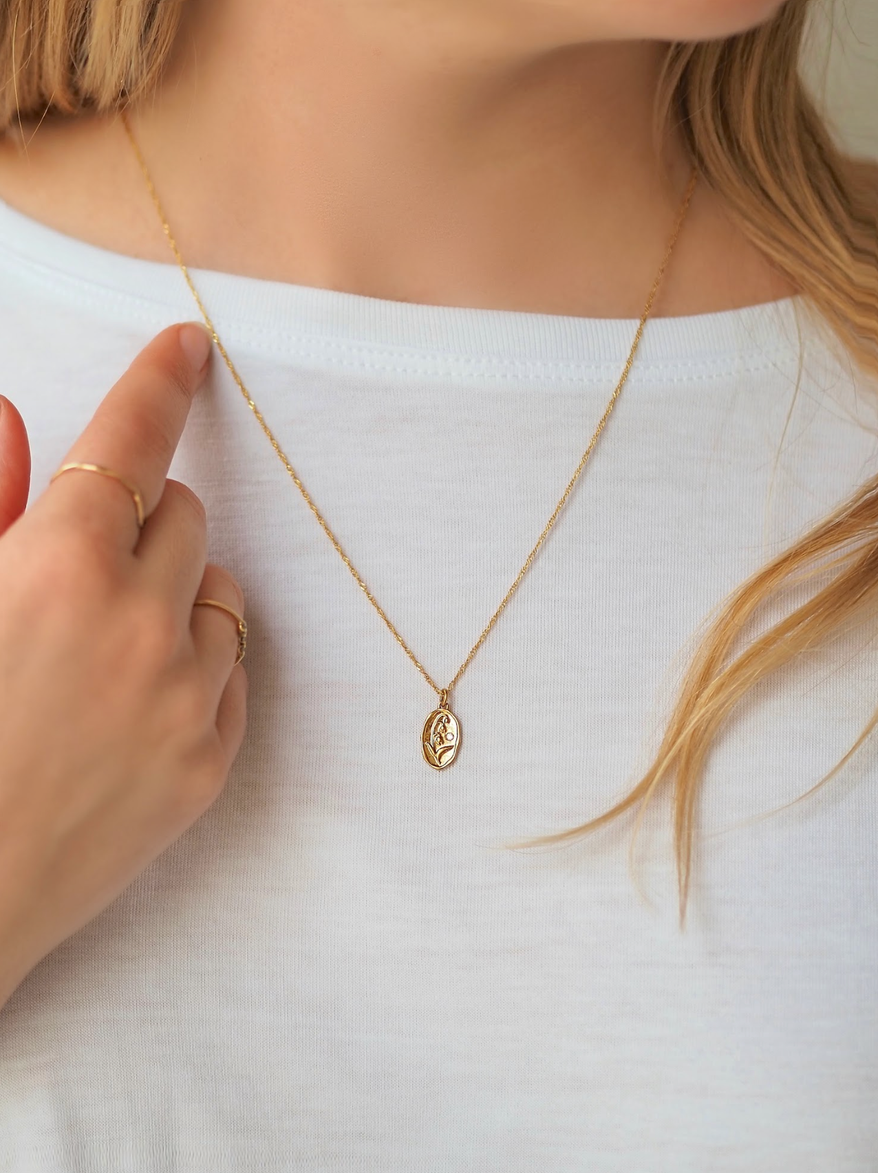 Lily of the Valley Pendant Necklace | May