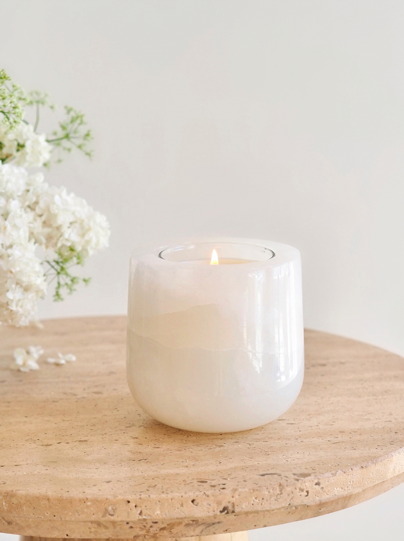 White Onyx Refillable Vessel