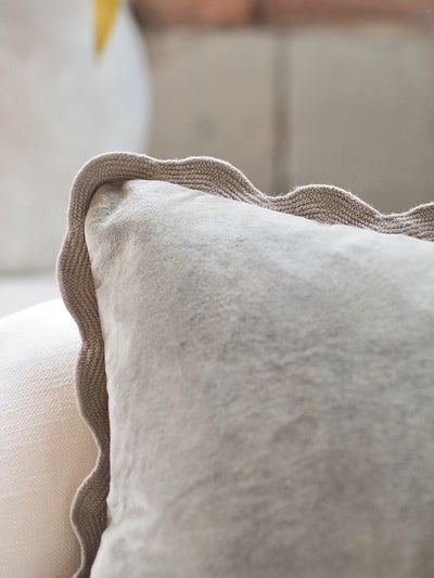 Vivian Scalloped Fog Pillow | 21x12