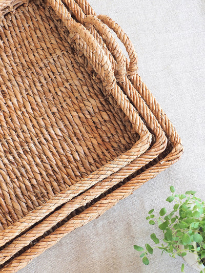 Water Hyacinth & Rattan Trays - The Cross Decor & Design