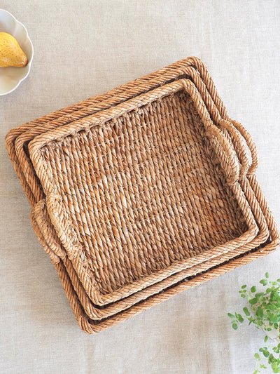 Water Hyacinth & Rattan Trays - The Cross Decor & Design