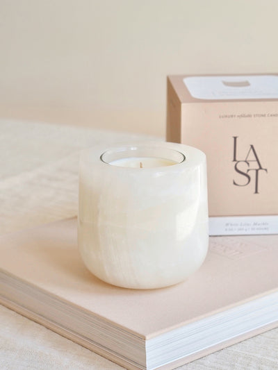 White Onyx Refillable Vessel