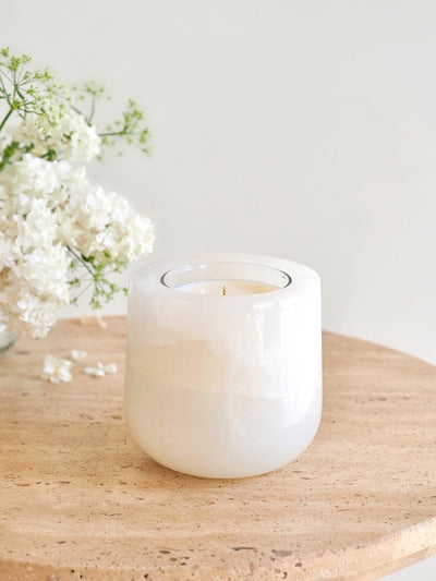 White Onyx Refillable Vessel
