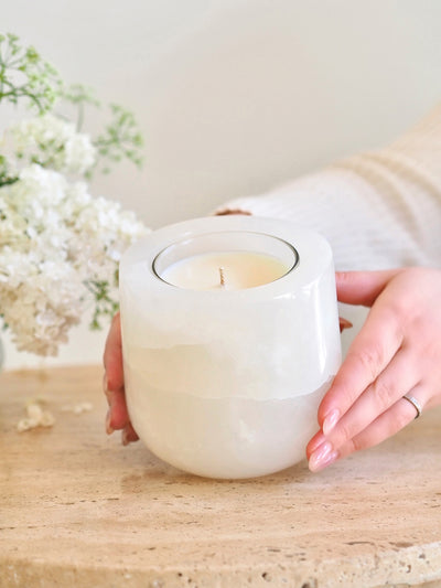 White Onyx Refillable Vessel