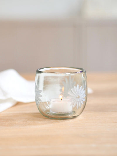 Daisy Glass Tealight Votive