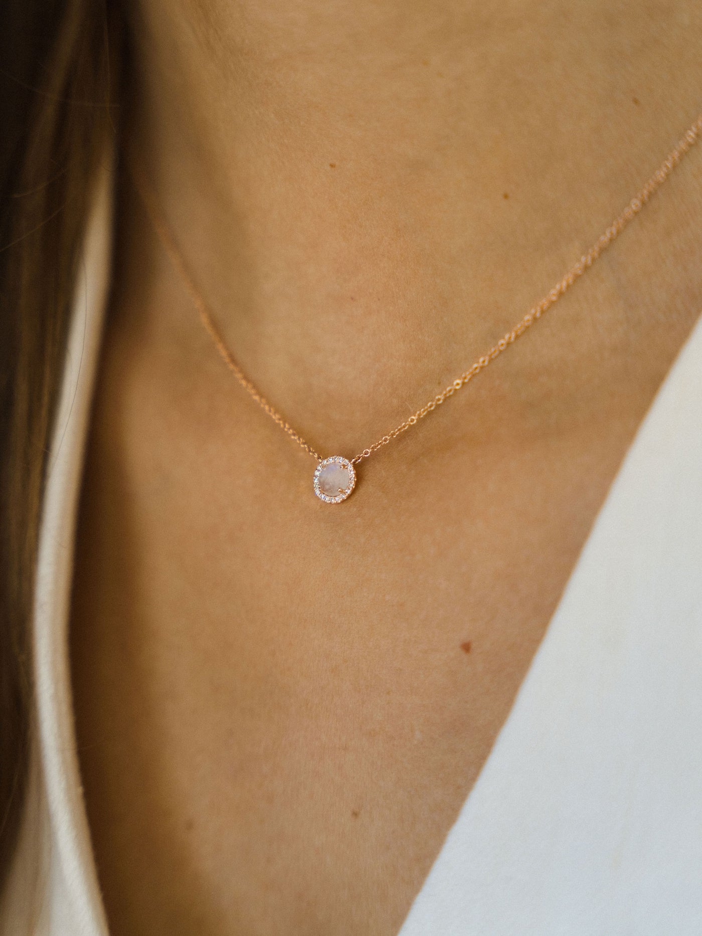 Diamond Bodhi Necklace | 14K Rose Gold