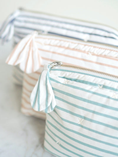 Mini Sky Blue Stripe On The Go Pouch