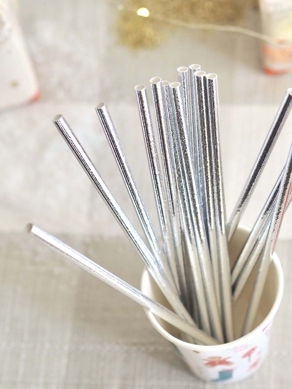 Silver Paper Straws