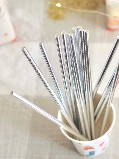 Silver Paper Straws