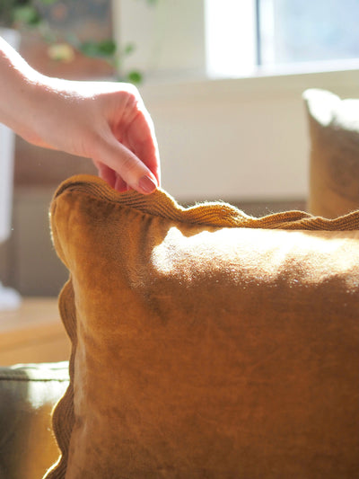 Vivian Scalloped Bronze Pillow | 21x12