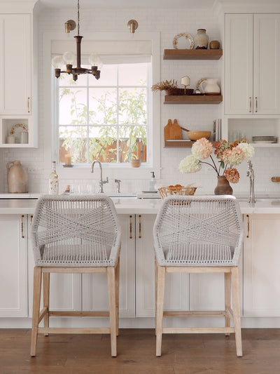 Lily Grey Loom Bar & Counter Stool - The Cross Decor & Design